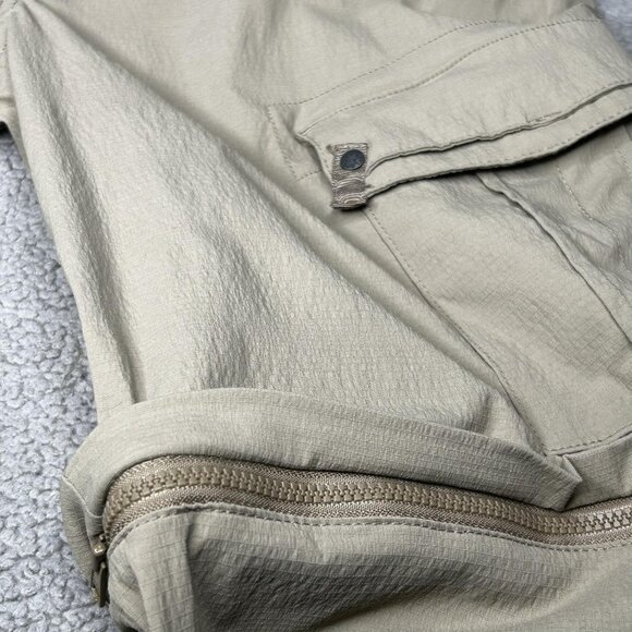 Prana Convertible Cargo Pants Womens 10 Light Brown Nylon Zip Off Hiking Outdoor - Picture 9 of 13